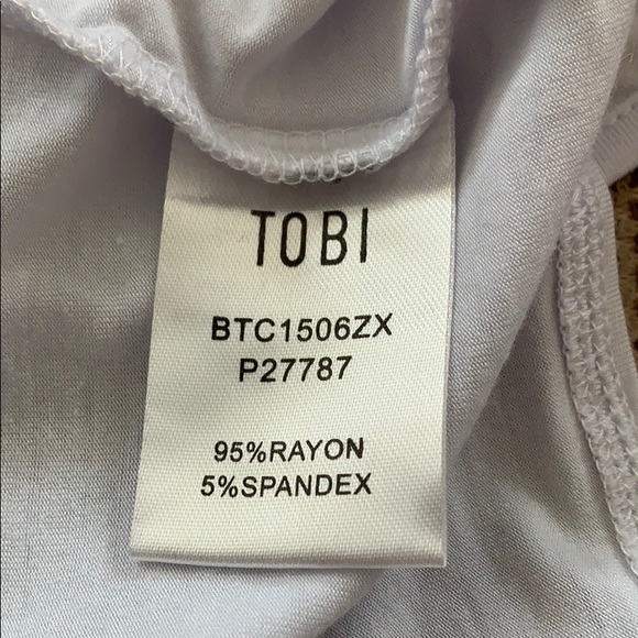 NWOT TOBI HALTER CROPPED TOP, TIE FRONT, LOW BACK - Picture 8 of 8